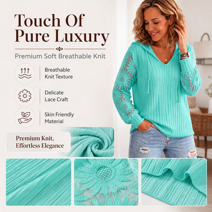 👚Women's Hooded Sweater — Chic Lace Sleeve