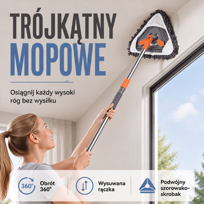 🧹🧽Trójkątny mop czyszczący z wysuwanym drążkiem