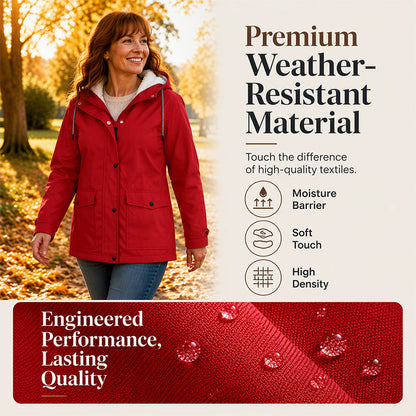 🏔️❄️Seasonal Sale – 50% Off! 💦Women's Plush-Lined Windproof Hooded Jacket