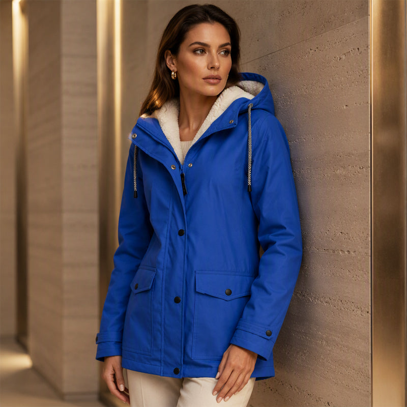 🏔️❄️Seasonal Sale – 50% Off! 💦Women's Plush-Lined Windproof Hooded Jacket