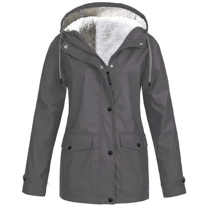 🏔️❄️Seasonal Sale – 50% Off! 💦Women's Plush-Lined Windproof Hooded Jacket