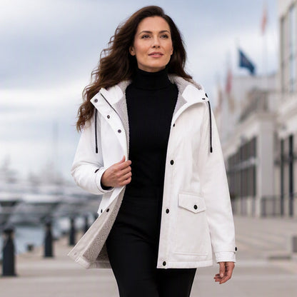 🏔️❄️Seasonal Sale – 50% Off! 💦Women's Plush-Lined Windproof Hooded Jacket