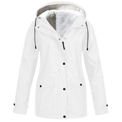 🏔️❄️Seasonal Sale – 50% Off! 💦Women's Plush-Lined Windproof Hooded Jacket