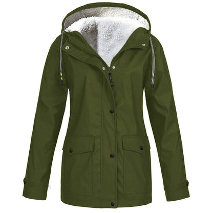 🏔️❄️Seasonal Sale – 50% Off! 💦Women's Plush-Lined Windproof Hooded Jacket