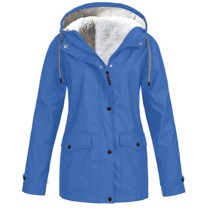 🏔️❄️Seasonal Sale – 50% Off! 💦Women's Plush-Lined Windproof Hooded Jacket
