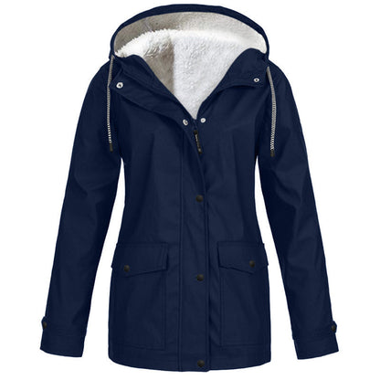 🏔️❄️Seasonal Sale – 50% Off! 💦Women's Plush-Lined Windproof Hooded Jacket