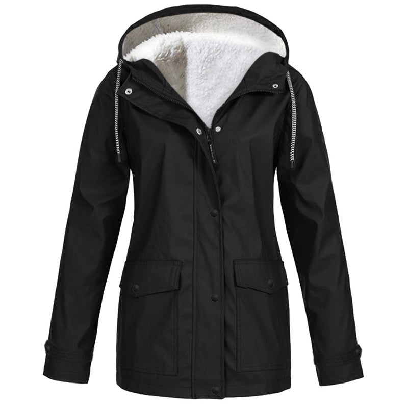 🏔️❄️Seasonal Sale – 50% Off! 💦Women's Plush-Lined Windproof Hooded Jacket