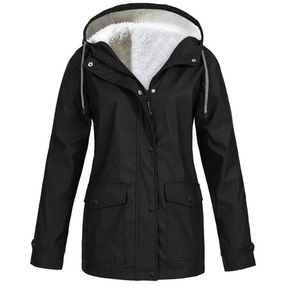 🏔️❄️Seasonal Sale – 50% Off! 💦Women's Plush-Lined Windproof Hooded Jacket