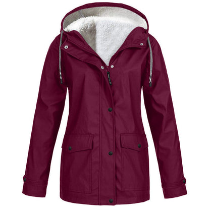 🏔️❄️Seasonal Sale – 50% Off! 💦Women's Plush-Lined Windproof Hooded Jacket