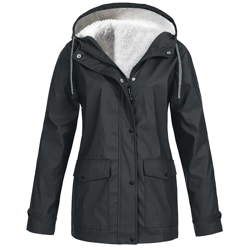 🏔️❄️Seasonal Sale – 50% Off! 💦Women's Plush-Lined Windproof Hooded Jacket