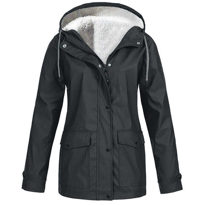 🏔️❄️Seasonal Sale – 50% Off! 💦Women's Plush-Lined Windproof Hooded Jacket
