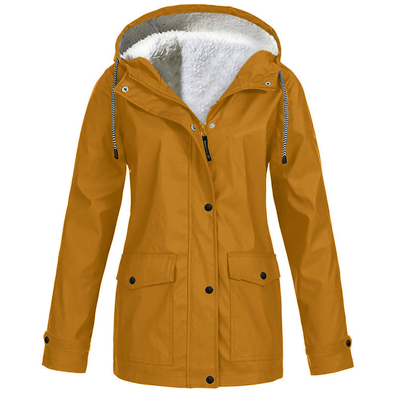 🏔️❄️Seasonal Sale – 50% Off! 💦Women's Plush-Lined Windproof Hooded Jacket