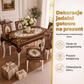 🌿 Obrusy i pokrowce na krzesła z wzorem imitującym drewno w stylu retro — idealnie pasują do eleganckich jadalni w stylu rustykalnym i europejskim