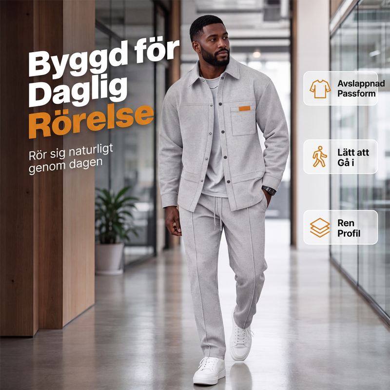 Nyhet✨ 🧥 Modern tvådelad set för män i premiumkvalitet – avslappnad stil för kontor och helg-5