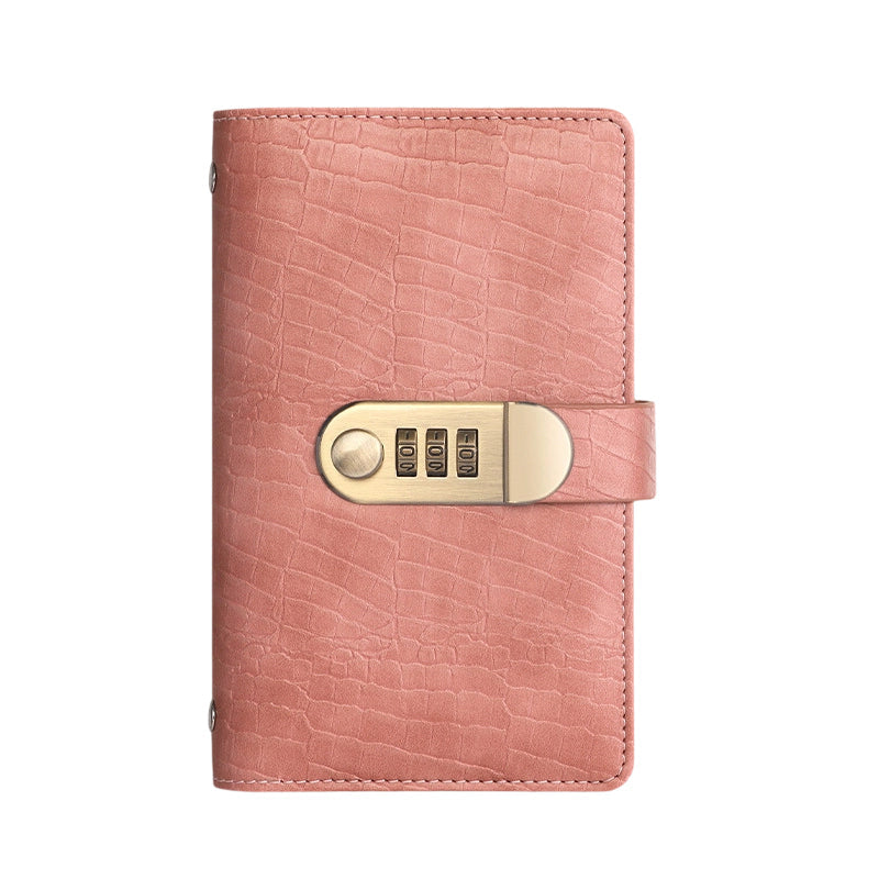 🎁 PU leather ring-bound notebook with a 3-digit resettable combination lock ✉️💸 Large capacity, ideal for storing cash and valuables