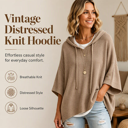 🔥Women's Hooded Drawstring Knit Pullover