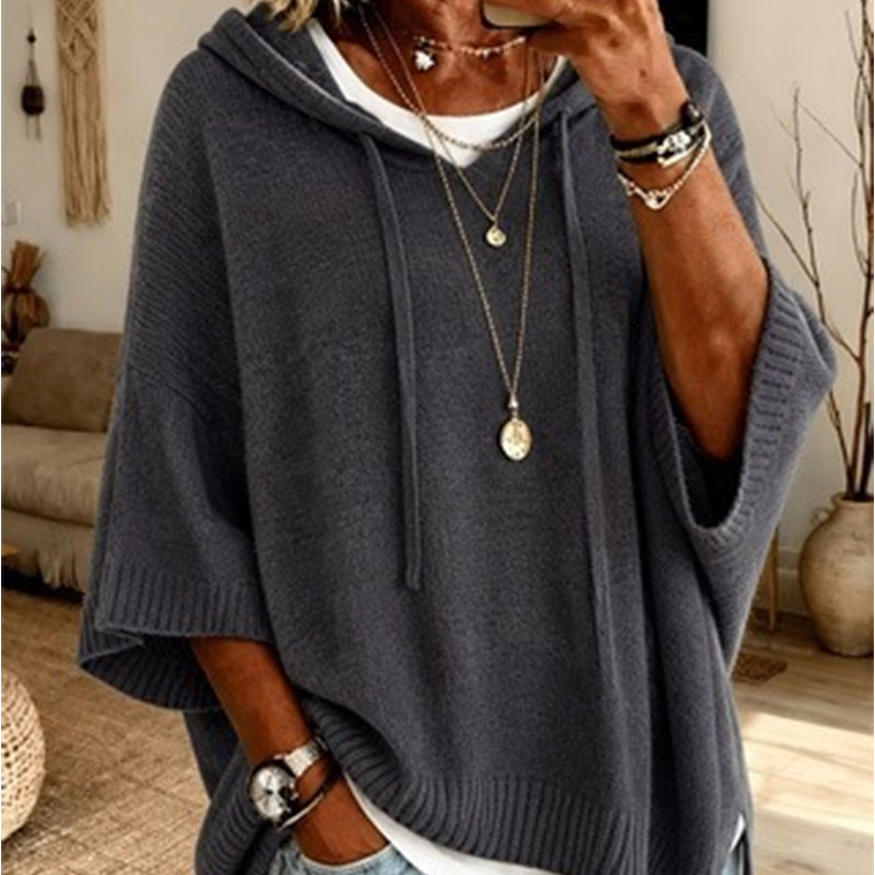 🔥Women's Hooded Drawstring Knit Pullover