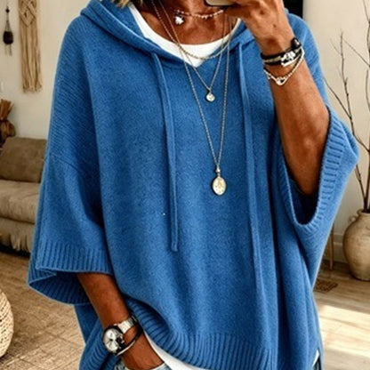 🔥Women's Hooded Drawstring Knit Pullover