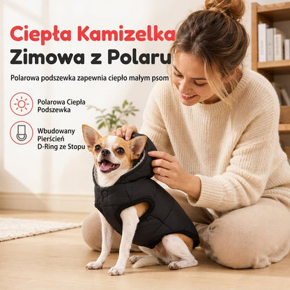 ✨ Płaszczyk dla psa z kapturem – podszyty polarem, wiatroszczelny 🧥🐶