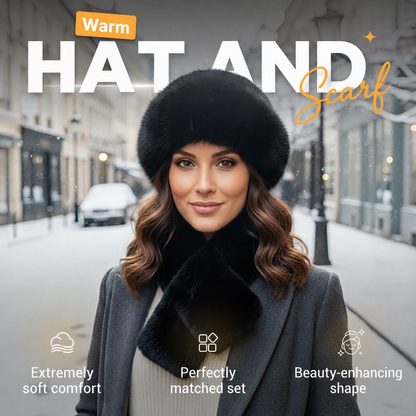 🌸Hot Sale 50% OFF🎩 Winter Plush Scarf & Hat Set –Full Head & Neck Coverage, Blocks Severe Cold