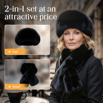 🌸Hot Sale 50% OFF🎩 Winter Plush Scarf & Hat Set –Full Head & Neck Coverage, Blocks Severe Cold