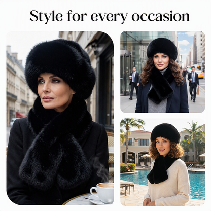🌸Hot Sale 50% OFF🎩 Winter Plush Scarf & Hat Set –Full Head & Neck Coverage, Blocks Severe Cold
