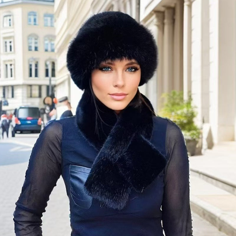 🌸Hot Sale 50% OFF🎩 Winter Plush Scarf & Hat Set –Full Head & Neck Coverage, Blocks Severe Cold