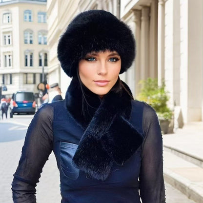🌸Hot Sale 50% OFF🎩 Winter Plush Scarf & Hat Set –Full Head & Neck Coverage, Blocks Severe Cold