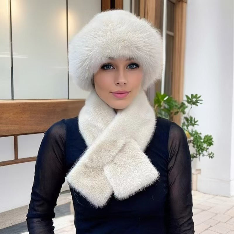 🌸Hot Sale 50% OFF🎩 Winter Plush Scarf & Hat Set –Full Head & Neck Coverage, Blocks Severe Cold