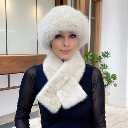 🌸Hot Sale 50% OFF🎩 Winter Plush Scarf & Hat Set –Full Head & Neck Coverage, Blocks Severe Cold