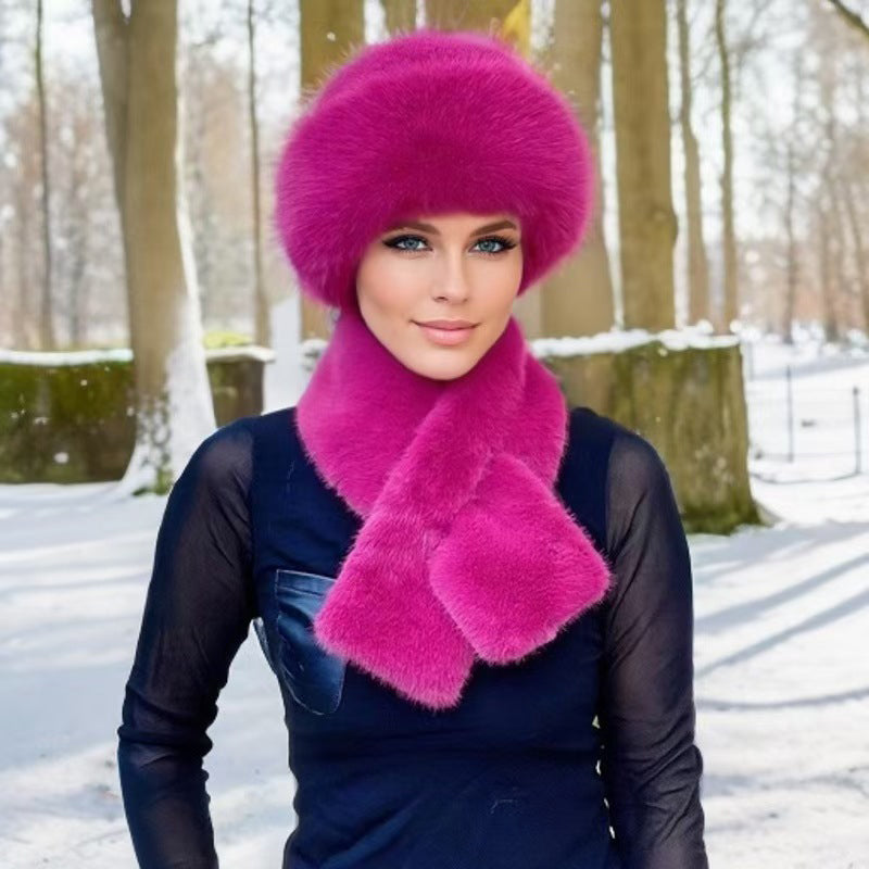 🌸Hot Sale 50% OFF🎩 Winter Plush Scarf & Hat Set –Full Head & Neck Coverage, Blocks Severe Cold