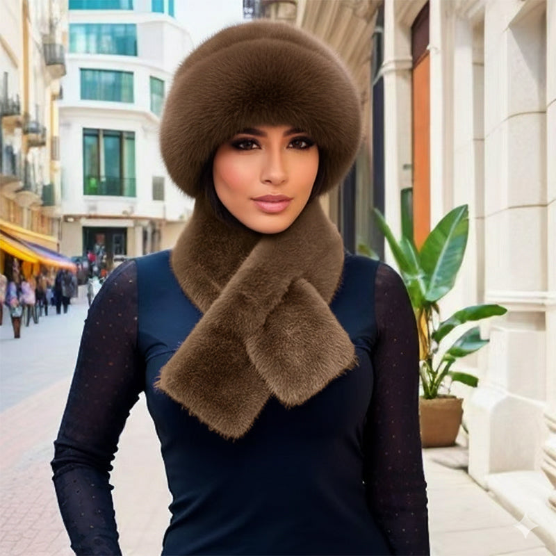 🌸Hot Sale 50% OFF🎩 Winter Plush Scarf & Hat Set –Full Head & Neck Coverage, Blocks Severe Cold