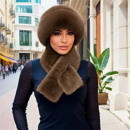🌸Hot Sale 50% OFF🎩 Winter Plush Scarf & Hat Set –Full Head & Neck Coverage, Blocks Severe Cold