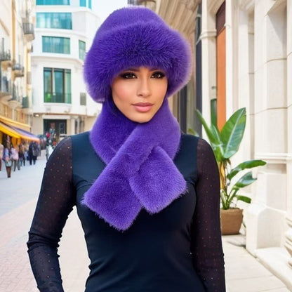 🌸Hot Sale 50% OFF🎩 Winter Plush Scarf & Hat Set –Full Head & Neck Coverage, Blocks Severe Cold