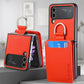 Magnetic Lychee Leather Flip Card Holder Case with Ring for Samsung Flip4 Flip3 5G