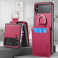 Magnetic Lychee Leather Flip Card Holder Case with Ring for Samsung Flip4 Flip3 5G