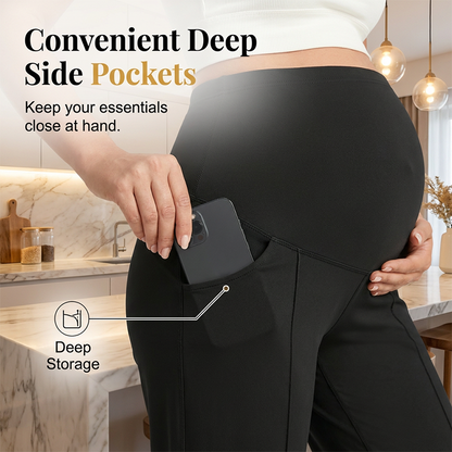 🤰High-Waist Bump Support, Maternity Comfort – Pregnancy Lounge Pants, Secure & Cozy ✨