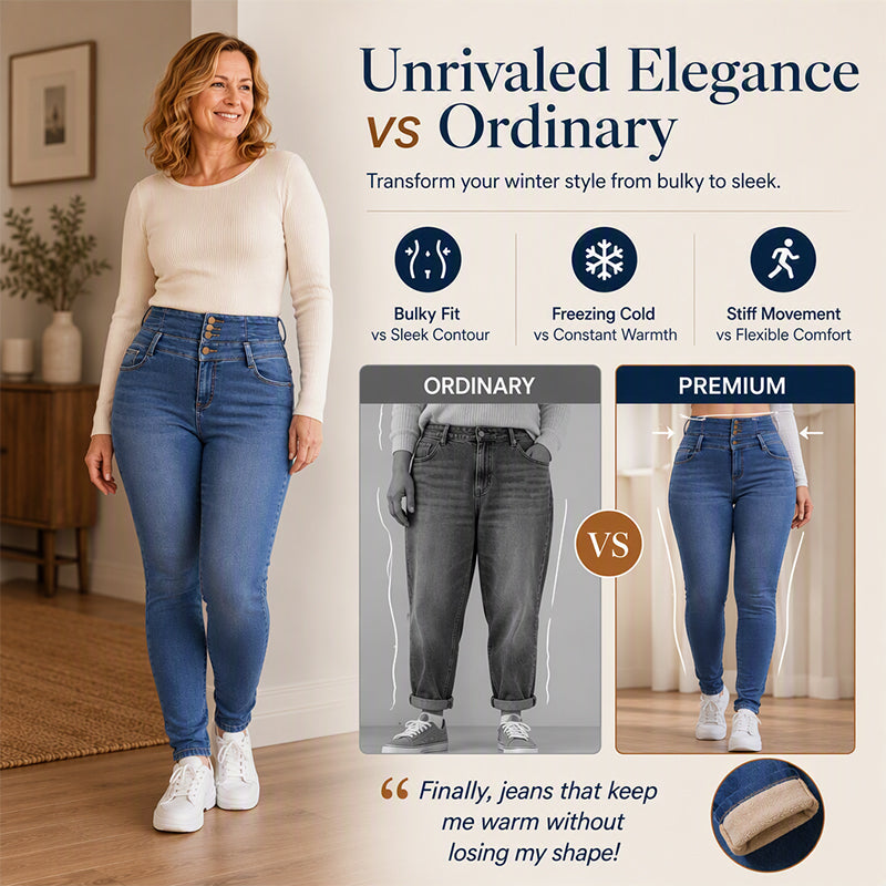 🌸Hot Sale 50% OFF💖Women's High-Waisted Warm-Lined Skinny Jeans