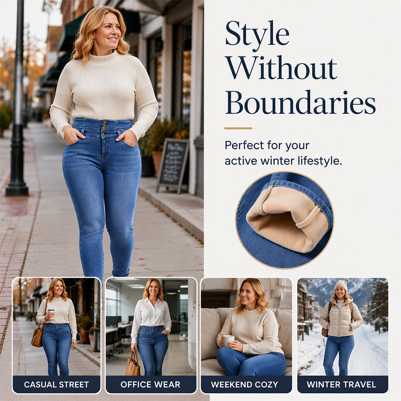 🌸Hot Sale 50% OFF💖Women's High-Waisted Warm-Lined Skinny Jeans