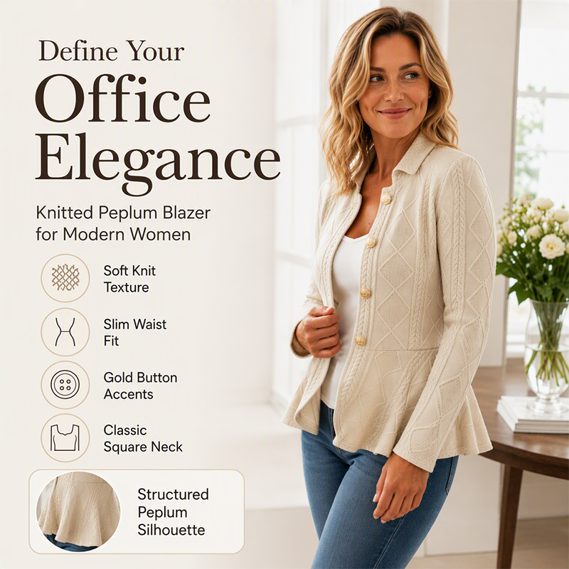 🔥Popular product!✨ Elegant Gathered Peplum Blazer For Women