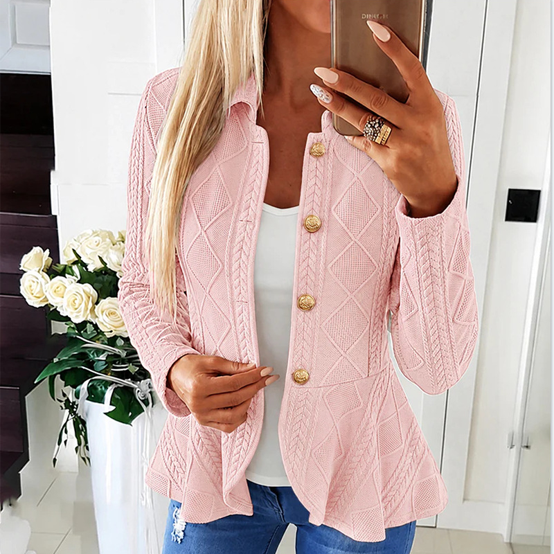 🔥Popular product!✨ Elegant Gathered Peplum Blazer For Women