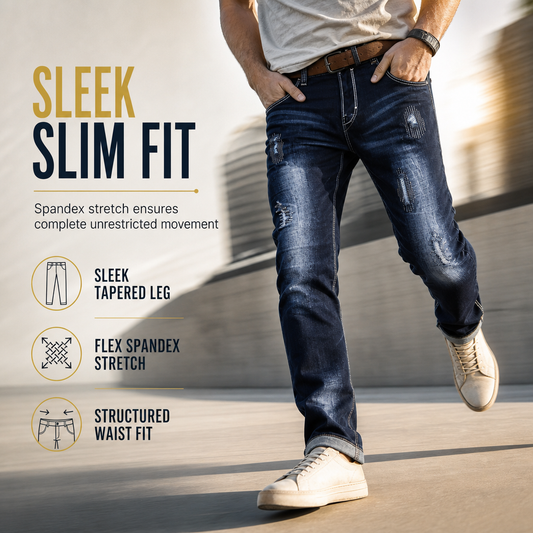 🔥50% off for a limited time🔥Men's Stretch Slim Fit Ripped Jeans