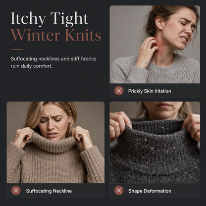 🔥Women's Loose Fit Knit Turtleneck Sweater