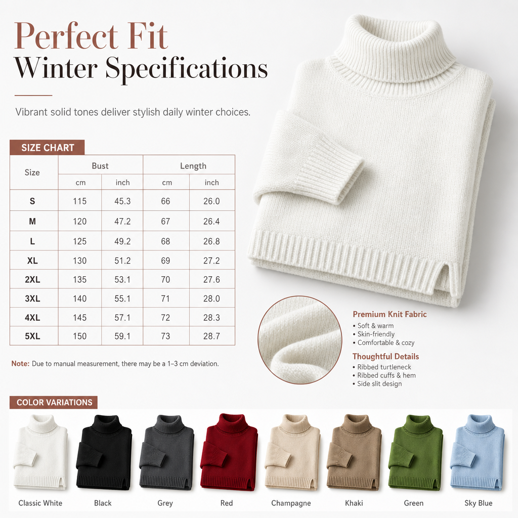 🔥Women's Loose Fit Knit Turtleneck Sweater
