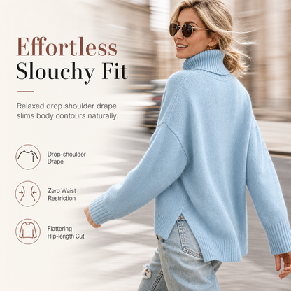 🔥Women's Loose Fit Knit Turtleneck Sweater