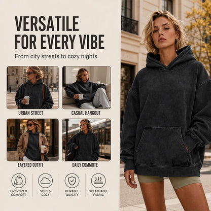 💖Unisex Casual Oversized Acid Wash Hoodie