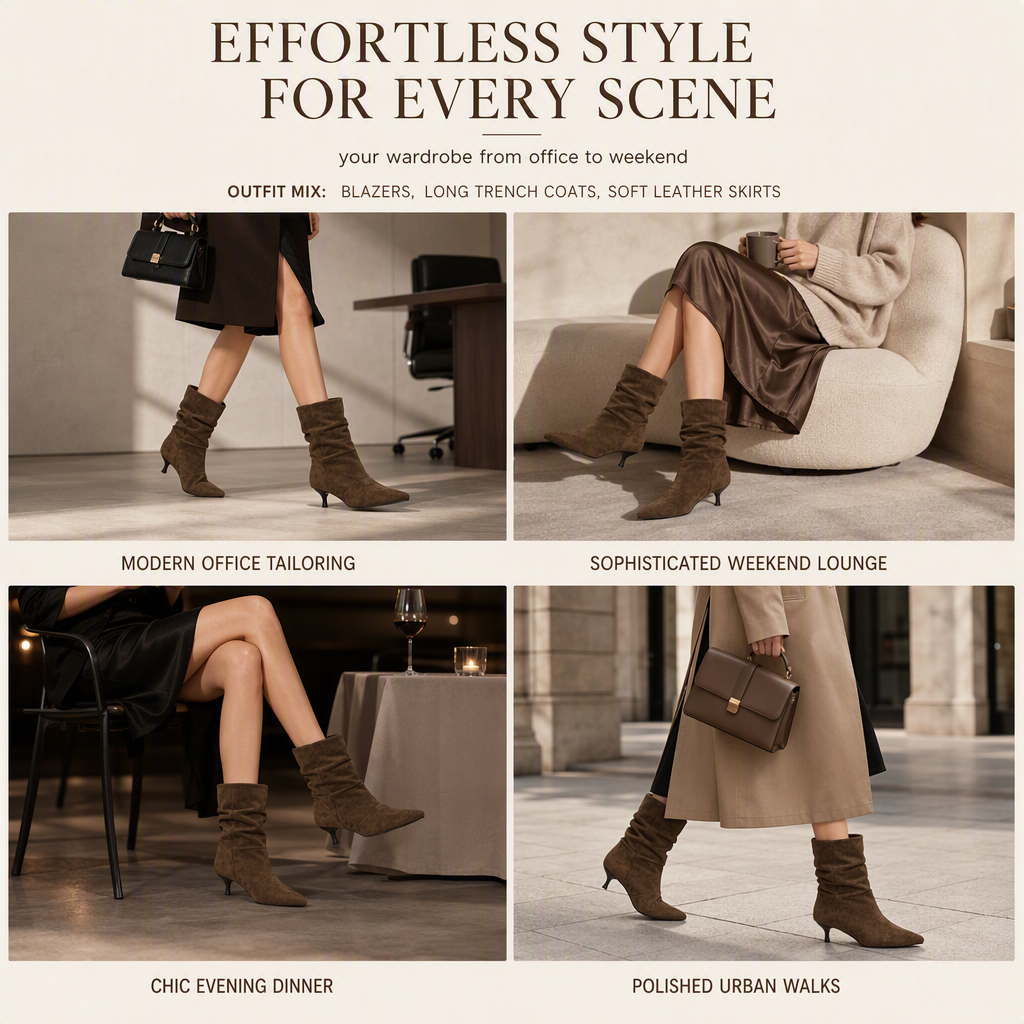 ✨👠Women's Pointed Toe Stiletto Heel Ankle Boots – Sleek Silhouette, Elegant Style, All-Day Confidence