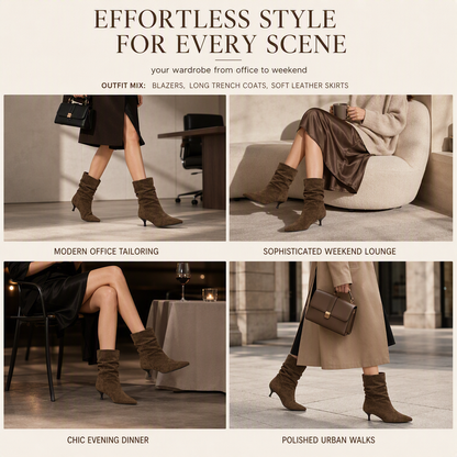 ✨👠Women's Pointed Toe Stiletto Heel Ankle Boots – Sleek Silhouette, Elegant Style, All-Day Confidence