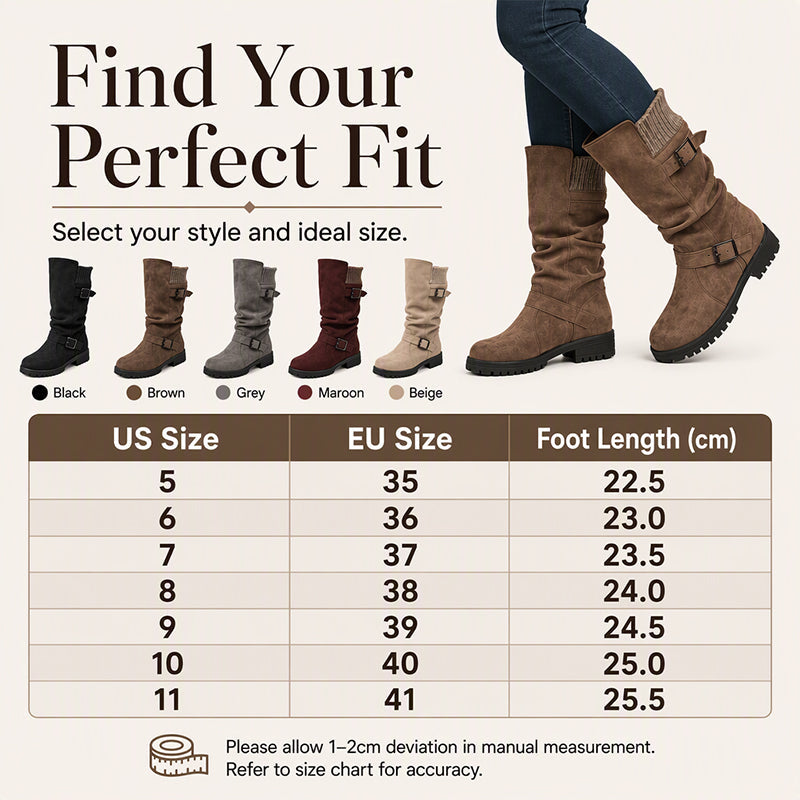 👢Women's Faux Suede Warm-Lined Mid-Calf Boots