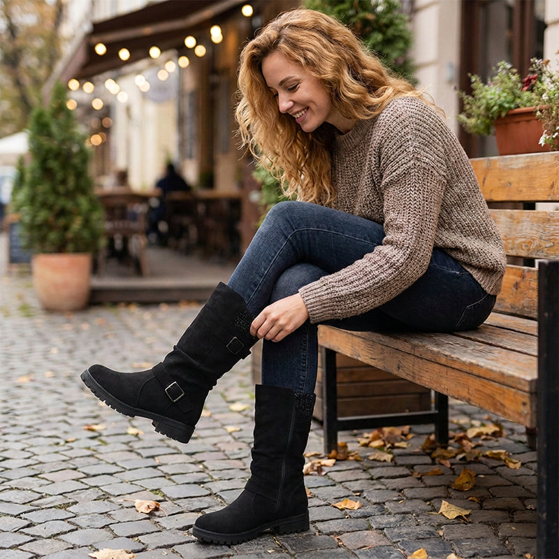 👢Women's Faux Suede Warm-Lined Mid-Calf Boots